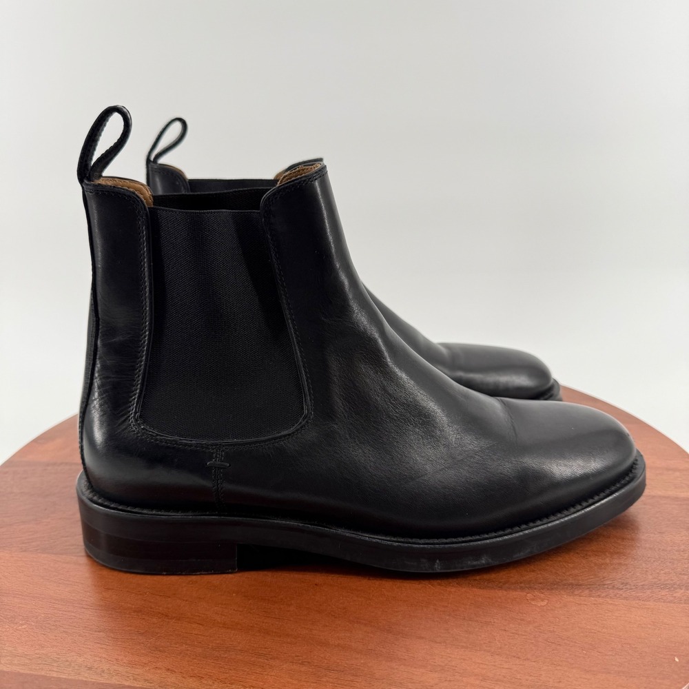 Club Monaco Black Leather Chelsea Boots Made in Italy  Round Toe Men's Size 10